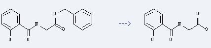Salicyluric acid is prepared by reaction of (2-hydroxy-benzoylamino)-acetic acid benzyl ester.